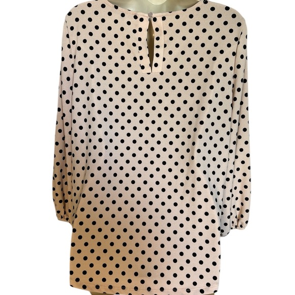 Adrianna Papell Light Pink and Black Relaxed Blouse with 3/4 sleeves - Picture 2 of 7